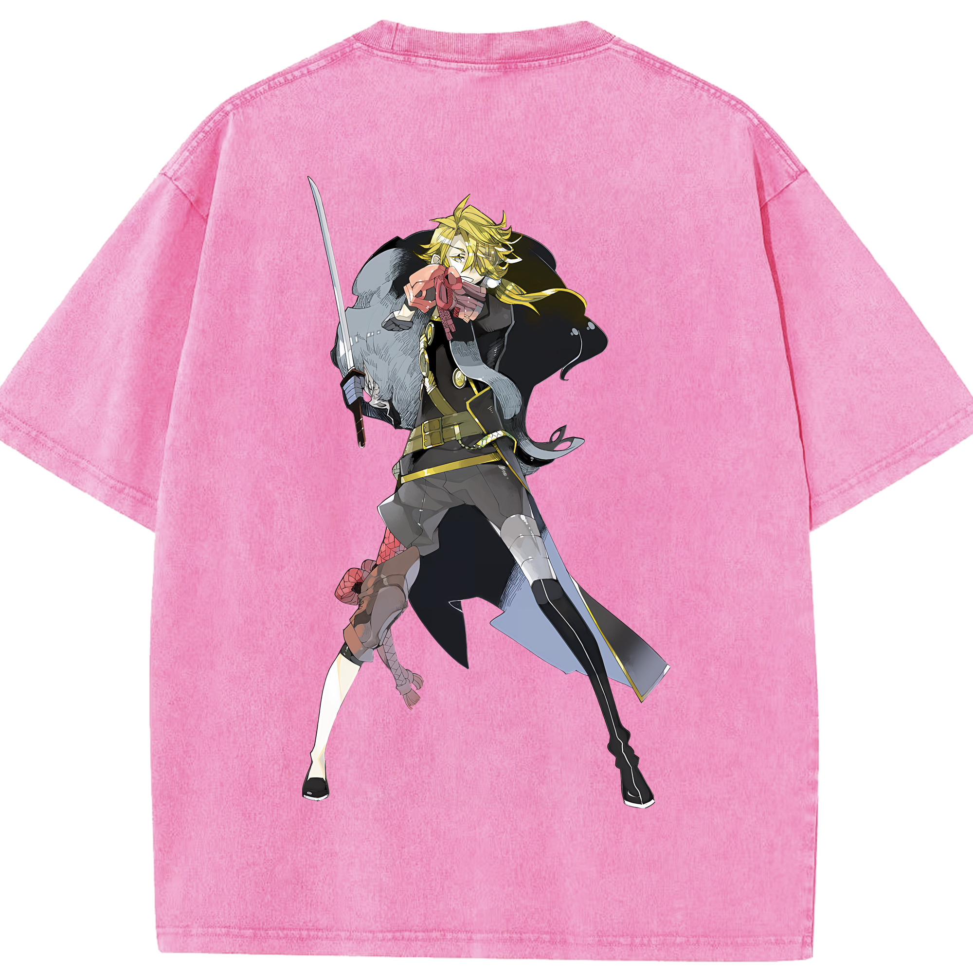 （画像用） 刀剣乱舞 Touken Ranbu 綿100% ヴィンテージ風 半袖Tシャツ（背面プリント）